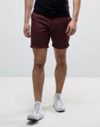 Fred Perry Slim Fit Chino Short In Red - Red