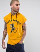 Asos Oversized Sleeveless T-shirt With Panther Badge - Orange