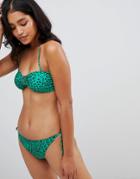 Gestuz Green Leopard Bandeau Bikini Top - Green