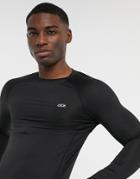 Asos 4505 Icon Muscle Fit Training Long Sleeve T-shirt With Quick Dry In Black