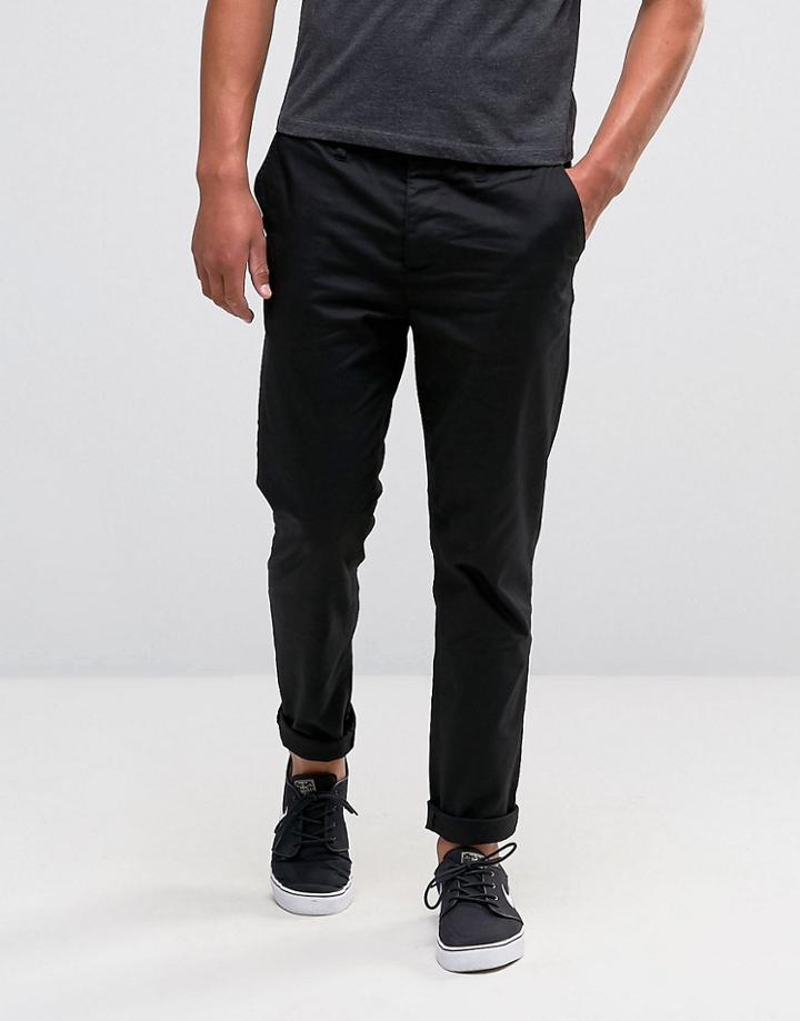 Asos Slim Chinos In Black - Black