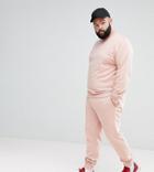 Asos Plus Tracksuit Sweatshirt/super Skinny Jogger In Pink - Pink