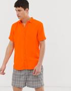 Brave Soul Neon Short Sleeve Shirt-orange