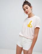 We Are Hairy People Organic Cotton T-shirt With Hand Painted Amur Leopard - Pink