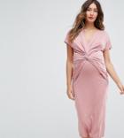 Asos Maternity Nursing Dress With Twist Knot Detail - Pink