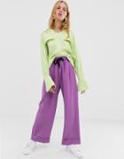 Asos White Casual Crepe Pants-purple