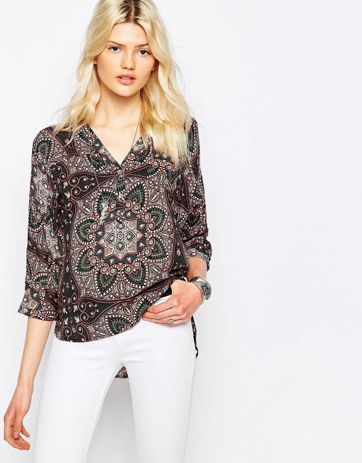 Only Fallow Mosaic Print Blouse - Rose Smoke