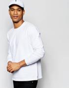 Asos Sweatshirt With Fixed Hem In White - White