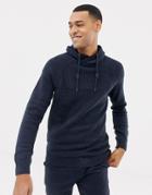 Esprit Funnel Neck Jumper In Chunky Knit - Navy