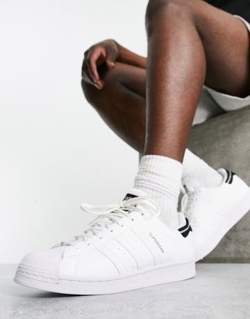Adidas Originals Parley Superstar Sneakers In White With Black Heel Detail