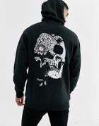 Jack & Jones Originals Back Skull Print Hoodie In Black