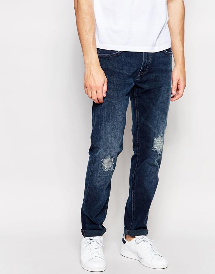 Lee Jeans Arvin Stretch Slim Tapered Fit Raven Ragged Distressed - Raven Ragged