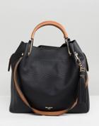Dune Daura Minimal Hobo Bag In Black - Black