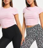 Only Exclusive 2-pack Legging Shorts In Black & Floral-multi