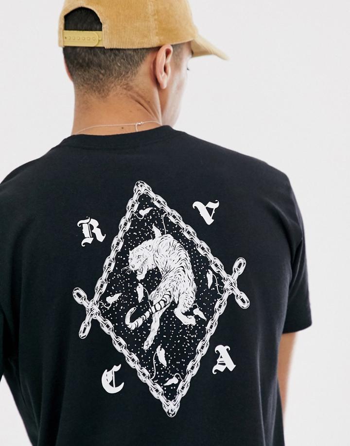 Rvca Tiger Printed T-shirt In Black