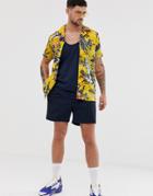 River Island Shirt With Floral Jaquard Print In Yellow - Yellow