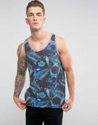 Asos Tank With All Over Floral Print - Gray