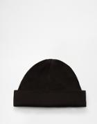 Asos Neoprene Beanie In Black - Black