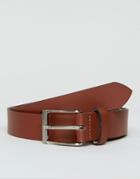 Peter Werth Leather Belt In Tan With Nickle Buckle - Black