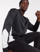 Topman Paneled V Neck Sweater In Black