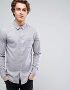 New Look Brushed Twill Regular Fit Shirt In Light Gray - Gray