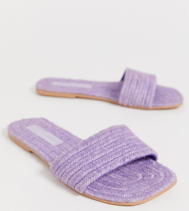 Asos Design Wide Fit Jayme Espadrille Sandals - Purple