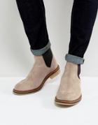 Asos Chelsea Boots In Gray Suede With Natural Sole - Gray
