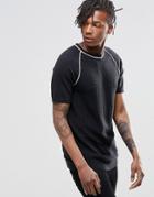 Asos Knitted T-shirt In Merino Wool Mix - Black