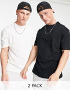 Another Influence 2 Pack Boxy Oversized T-shirts In Black & White-multi