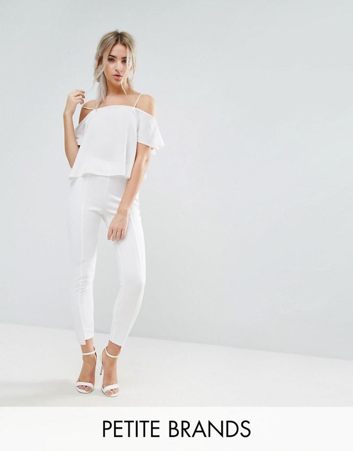 Missguided Petite Step Hem Cigarette Pants - White