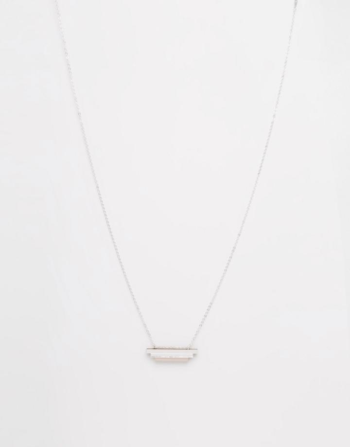 Wolf & Moon Plateau Necklace - Silver