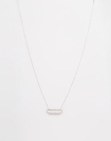 Wolf & Moon Plateau Necklace - Silver