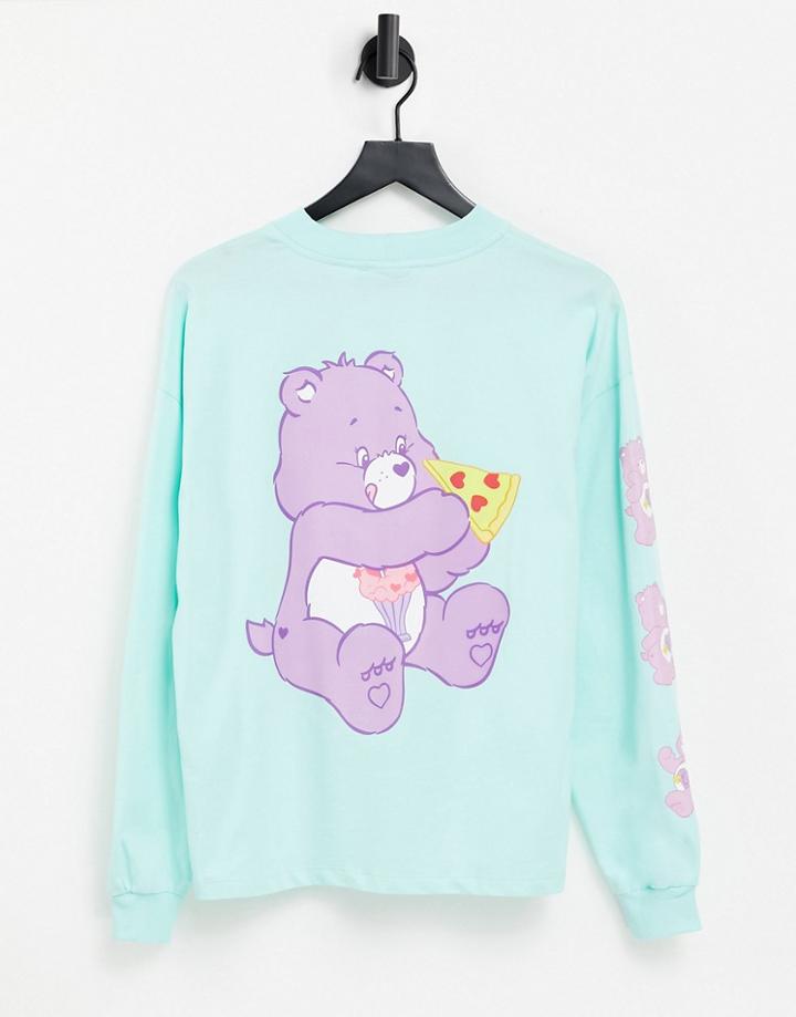 Asos Design Care Bears Oversized Longsleeve T-shirt With Licence In Mint-green