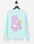 Asos Design Care Bears Oversized Longsleeve T-shirt With Licence In Mint-green