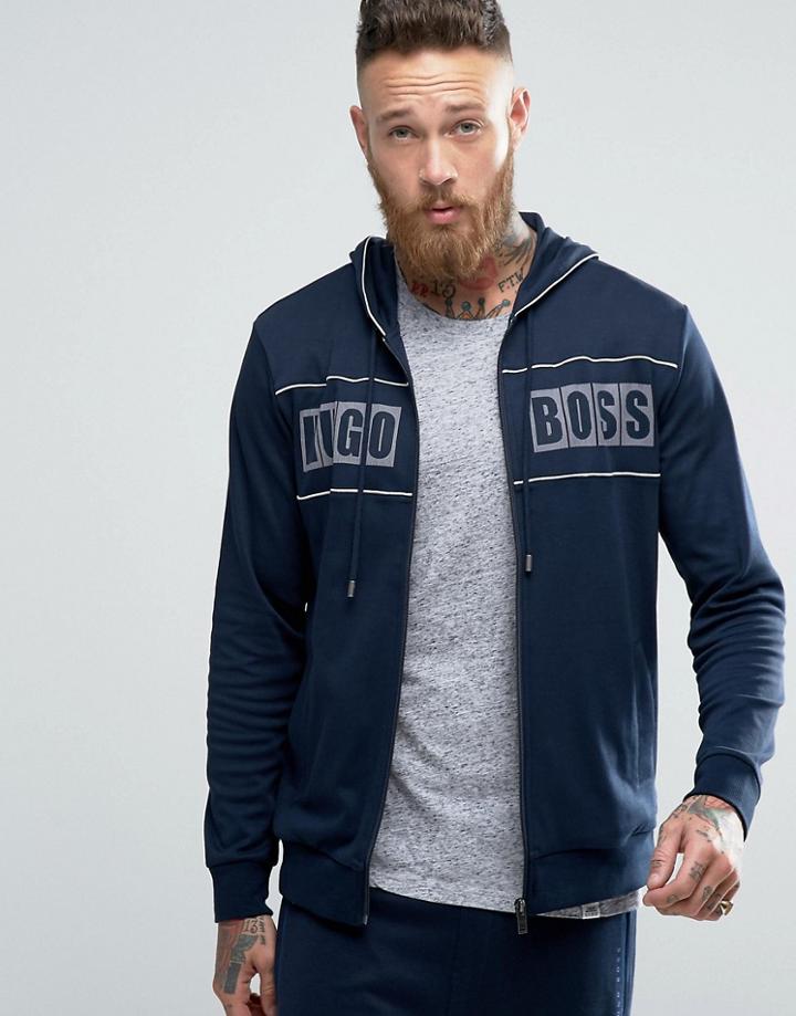 Boss By Hugo Boss Hooded Logo Sweat - Navy