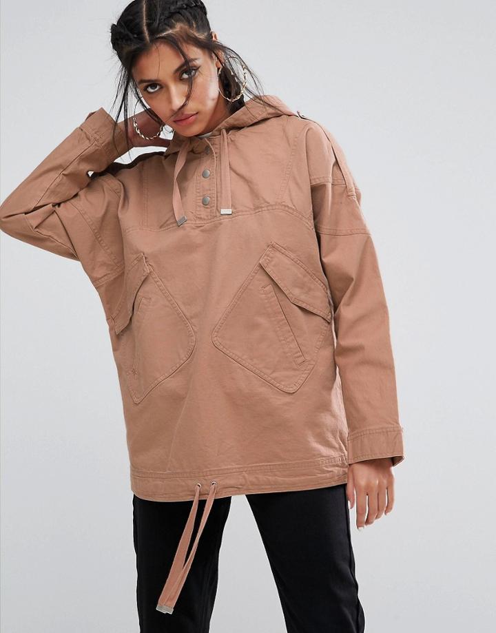 Asos Over The Head Festival Jacket - Stone