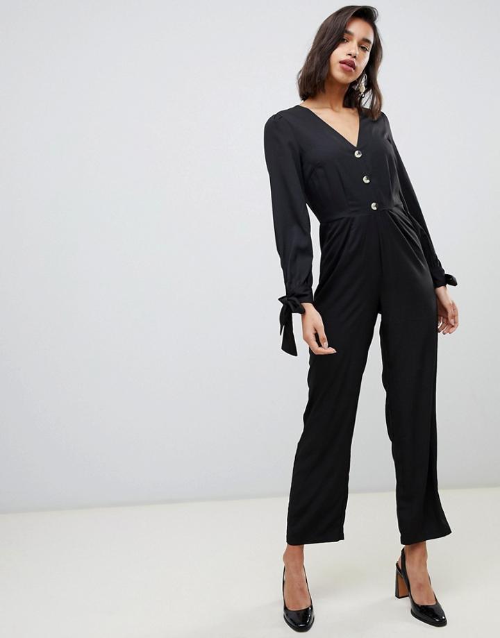 Vero Moda 3/4 Tie Sleeve Jumpsuit - Black