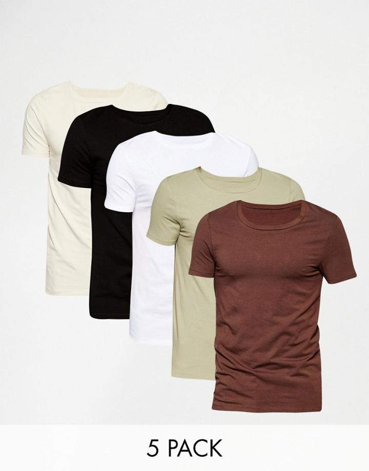 Asos Musclet-shirt With Scoop Neck 5 Pack Save 20%