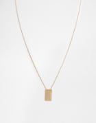 Pieces Tag Pendant Necklace - Gold