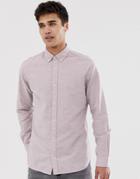 Jack & Jones Premium Long Sleeve Linen Mix Shirt In Slim Fit - Pink