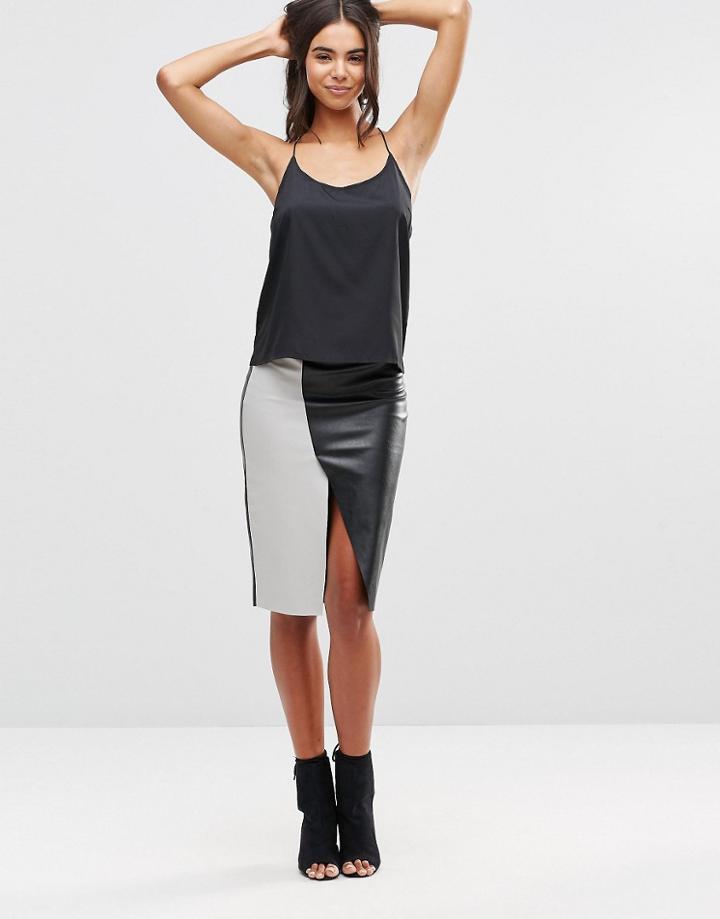 Vero Moda Wrap Faux Leather Skirt - High Rise