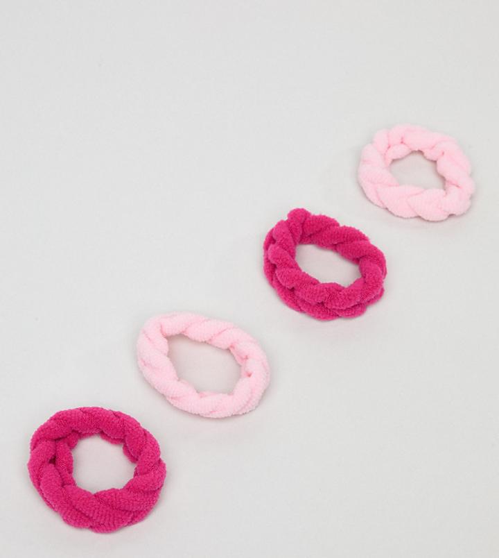 Asos Design Pack Of 4 Braid Hair Ties - Multi