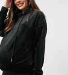 Lindex Mom Taylor Recycled Poly Velour Hoodie In Black