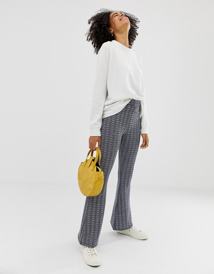 Asos Design 70s Geo Jacquard Flare Pants-multi