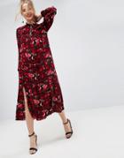 Asos Checked Gingham Maxi Dress With Ruffles - Multi