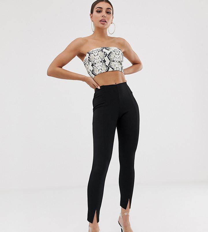 Missguided Skinny Fit Cigarette Pants In Black - Black