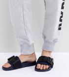 Ivy Park Hi Shine Strap Slider Sandals In Black - Multi