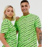 Life Is Beautiful Unisex All Over Logo Relaxed T-shirt-green