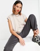 Noisy May Sleeveless T-shirt In Gray-grey