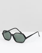 Reclaimed Vintage Inspired Geometric Sunglasses In Black - Black